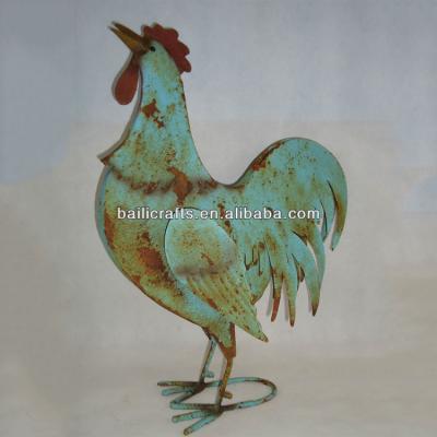 China China Wholesale Home Decor Metal Rooster Figurine Yard Art for sale