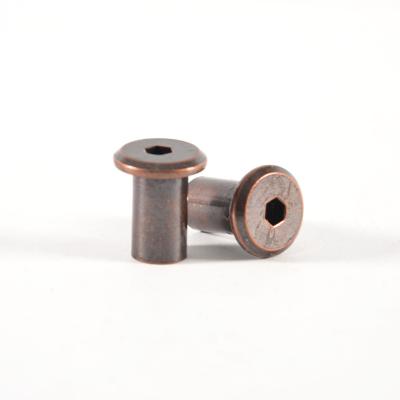 China Cheap High Quality Bronzed Flat Head Heavy Industry Hex M6*15 Socket Sleeve Barrel Nut for sale