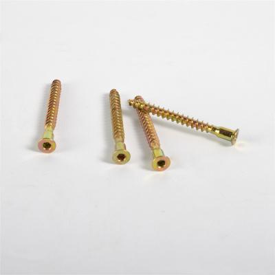 China Allen Screw Wood Furniture Euro Stainless Steel Flat Insert Confirmat Self Tapping Screw 7x50 for sale