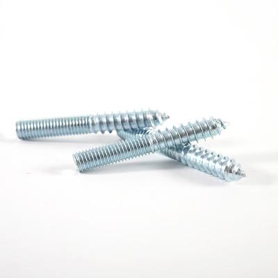 China Galvanized Self Tapping Furniture 60mm Finger Screw Double End Threaded Hanger Bolt for sale