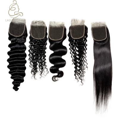 China Lace Closure Cuticle Aligned Invisible HD 4x4 Lace Closure Frontal With Bundles Hair for sale