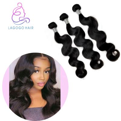 China BODY WAVE Sample Human Hair Extension 100% Natural Virgin Hair Weave Bundles Body Wave Non Remy Hair for sale