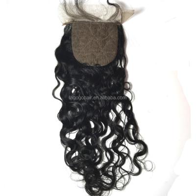 China Best Quality Silk Low Wave Lace Closure Natural Brazilian Human Hair Wave for sale