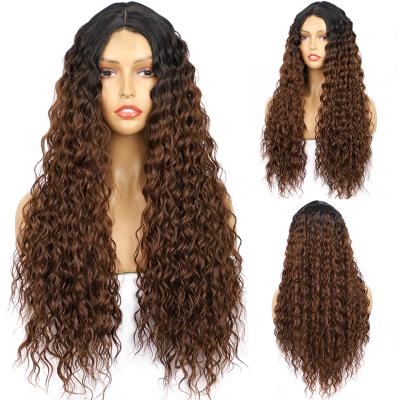 China DEEP CURLY Human Wig Seller, Malaysian Brown Wig Ombre Color Virgin Cuticle Aligned Hair HD Lace Front Closure Wig for sale