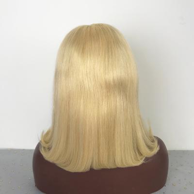 China Straight Silk Top Short Hair Blonde Lace Front Wig, No Smell 613 Lead Wig, Hair Platinum Blonde Wig for sale