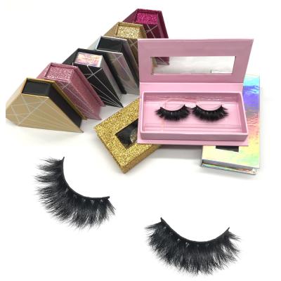 China Real 25mm Mink Lashes Wholesalers 3d Long Mink Lint Strip Private Label Custom Packing Invisible Handmade Cheap Bulk Natural for sale