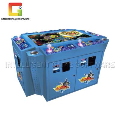 China Blue Mini Coin Operated Fish Arcade Game Machine Adjustable Win System 6 Players Management Game Intelligent Rate for sale