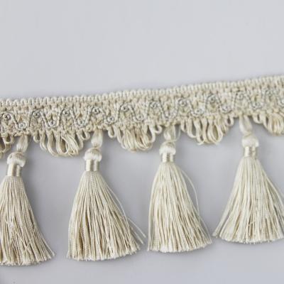 China Wholesale Gray Curtain Textile Tassel Trim Accessory Fringe For Home Textile for sale