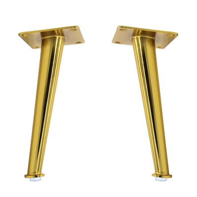 China Modern Sofa Leg 100mm - 400mm Iron Tapered Brass Steel Metal Sofa Leg Chair Support Gold Furniture Feet Bedside Bed Chrome Cabinet for sale