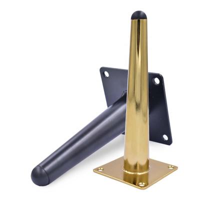 China New Developed Contemporary Customized Black+Gold Oblique Straight Furniture Table Metal Tapered Leg for sale