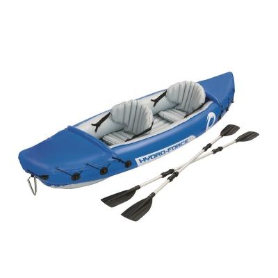 China New Design Water Durable Inflatable Fun Equipment Cheap Boat 2 Person Inflatable Fishing Kayak Racing Kayak With Paddle for sale