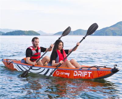 China Double Seater Hot Selling Inflatable Kayak 2 Person 14ft Durable Inflatable Kayak Fashion Fishing Boat Kayak 37641 for sale