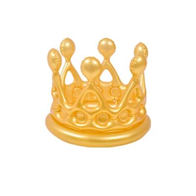 China Wholesale Durable Cheap Inflatable Gold Color Crown Golden Blow Up Toys PVC Inflatable Crown For Party Adult And Kids for sale