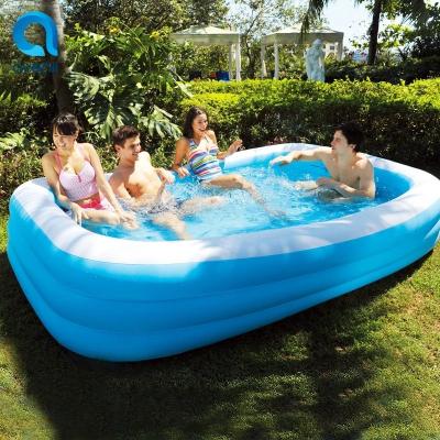 China PVC Alibaba best-selling inflatable kiddie play water pool easy set inflatable above the ground swimming pool family pool for sale