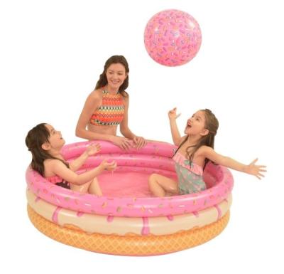 China Inground Pool Mini Indoor Backyard Plastic Inflatable Cheap Pit Pool Ball Donut 3 Rings Kids Water Pool Ball Inflatable Pit Pool for sale