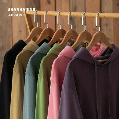 China High quality sweater shoulder hoodies 320g anti-pilling men's long sleeve unisex hoodies plain heavy women drop clothing hoody for sale