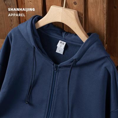 China Manufacturer high quality anti-pilling apparel 320g simple NAVY hoodies plus size cotton sweatershirt custom printing organic hoodie for men for sale