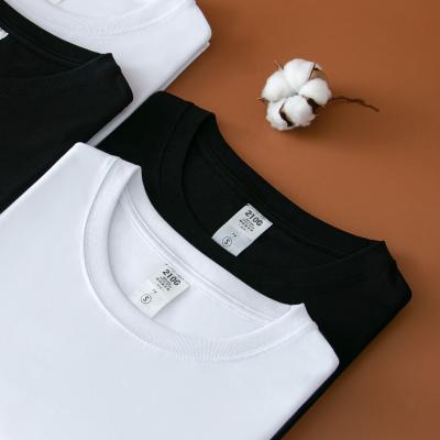 China Wholesale high quality QUICK DRY bulk white clothing 210gsm simple black t-shirt shortsleeve plus size o-neck cotton premium round T-shirt for sale