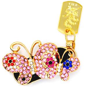 China Butterfly Shaped Jewelry USB Flash Drive Stick 2GB 4GB for sale