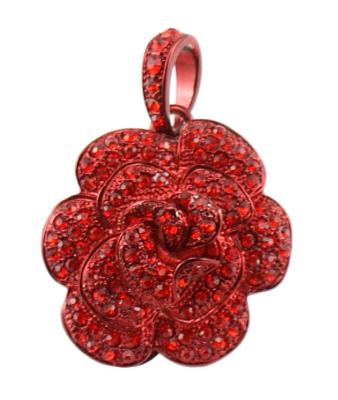 China Red Black Flower Jewelry USB Flash Drive Pendant Custom for sale