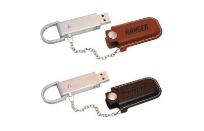 China Leather 8GB USB Memory Sticks , Custom Logo Usb Flash Drive for sale