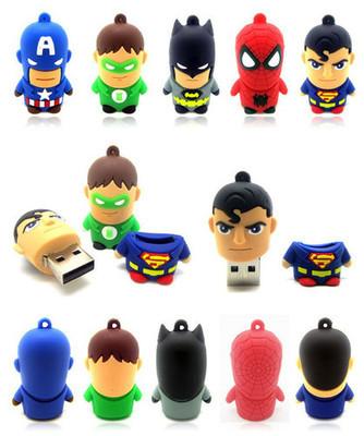 China O PVC da borracha personalizou os pendrives 4gb 8gb da memória Flash do usb do super-herói da movimentação do flash de USB à venda