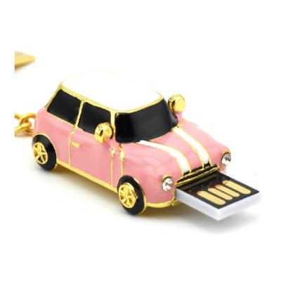 China Rosa Kristall-Mini Cooper-Auto-Modell USB2.0 novely usb-Blitz-Antrieb 8gb voller Memorystick zu verkaufen