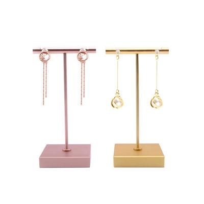 China Luxury Jewelry Display Square Metal Base Jewelry Display Set Earring Display Stand for sale