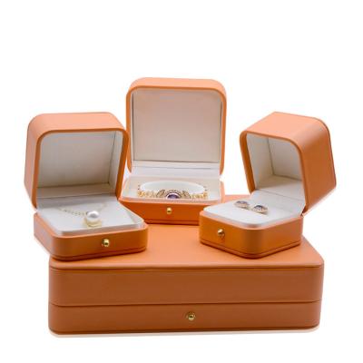 China PU+Plush Customized Wholesale PU Material Jewelry Packaging Box Round Corner Packaging Gift Box for sale