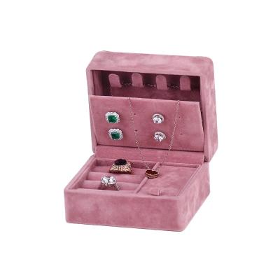 China Sturdy Durable Velvet Low Price Promotion Velvet Travel Jewelry Box Necklace Storage Box for sale