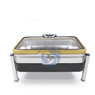 China XINGPAI Sale Hotel Rectangle Chafing Dish Food Warmer Hot Electric Chafing Dish Buffet Easily Cleaned Luxury Stove for sale