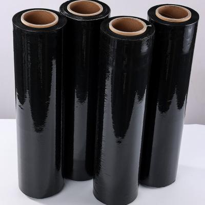 China Moisture Proof Strong Puncture Resistance Black Plastic Film Pallet Wrapping Cling Film for sale