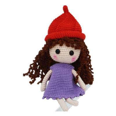 China 2021 Promotion Hot Selling Organic Cotton Gift And Weave Stuffed Girl Dolls Custom Knitted Toy For Kids for sale