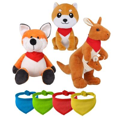 China Cute Plush Toy Wholesale Company Mascot Plush Toy With Custom LOGO Cartoon Plush Scarf for sale