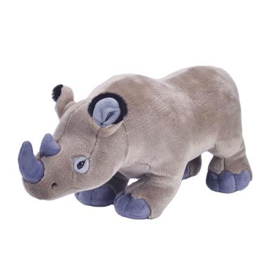 China Large Size 50cm Good Quality Rhino Gift Realistic Plush Toy Custom Soft Simulation Plush Animal Toy for sale