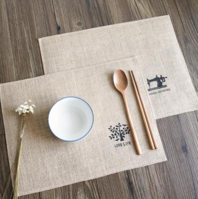 China 2019 Sustainable Wholesale Disposable Place Mat Baby Place Mats Printing Linen Woven Mats Eco - Friendly for sale