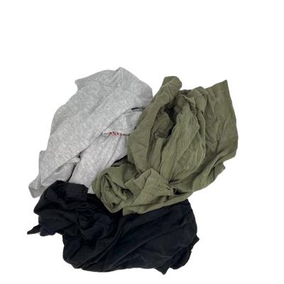 China Used T-shirt Mixed Soft Material Color Cotton 100% Rags Machine Wiping Used Rags For Industrial Clean Trapos Knitted Cotton Cutting Waste for sale