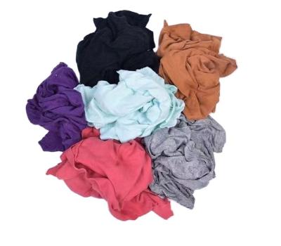 China Soft Material Assorted Color Bags Terry Clothing Rags Industrial Textile Garbage Cotton Rags Wiping Cloth T-Shirt Rags for sale