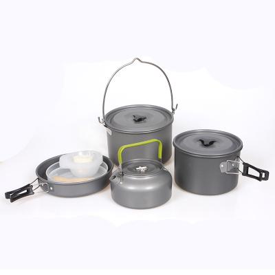 China home & Kitchen Home & Outdoor Portable Kitchen 5-6 Person Camping Pots Anodized Aluminum Cookware With No Stick Styling Basket Cookware Sets for sale