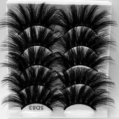 China Handmade lashes 5 pairs 25mm mink lashes3d wholesaler for sale