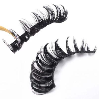 China Handmade Mink C Loop Russian Strip Lashes Fluffy Tapered Faux Mink Strip Lashes for sale