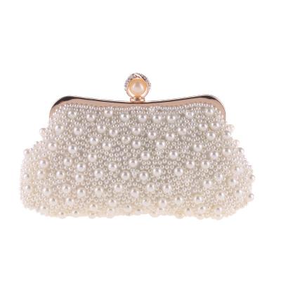 China New Polyester Pearl Evening Clutch Bag Women Evening Clutch Bag Small Square Border Diagonal Square Bag for sale