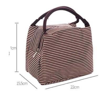 China Polyester Stripe Insulated Foil Striping Reusable Unisex Lunch Bag Insulated Whole Foods Cooler Bag for sale