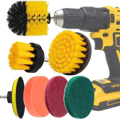 China Automotive Maintenance Drill Brush Attachment Set Power Scrubber Brush Cleaning Base Kit for sale