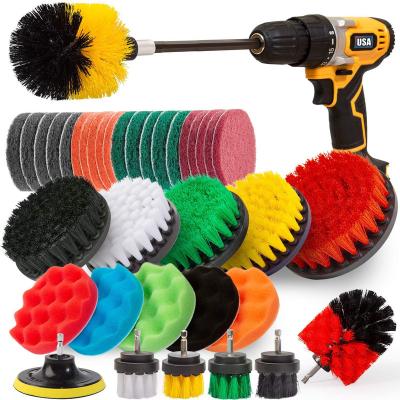 China Stocked Set of 38Piece Drill Brush Attachments, Scrub Pads and Sponge, Power Scrubber Brush for sale