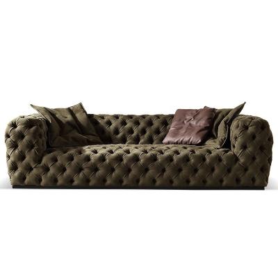 China Other Hot Selling Full Genuine Leather Luxury Living Room Furniture Chesterfield Sofas for sale