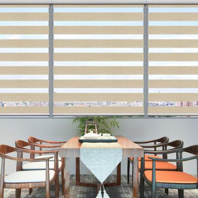 China Eclectic Zebra Basic Stripe Dual sheer light filtering roller shades with good flatness and scuff-free for sale