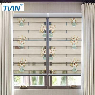 China TICEN New Design Rustic Embroidery Zebra Blinds Roll Fabric For Ready Made Blinds for sale