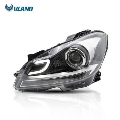 China 100% VLAND Factory Wholesale Sales 2011-2014 W204 Waterproof Modified Car Front Lamp For Mercedes-Benz C Class for sale