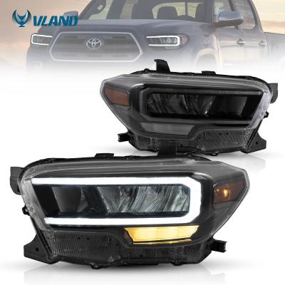 China Interpretation VLAND Headlight Factory Wholesale Full LED Front Lamp Headlights 2015 2016 2017 2018 2019 2020 Front Light Headlights For Toyota Tacoma for sale